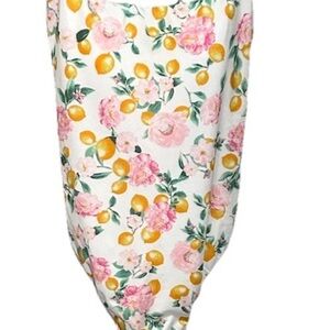 Victoria's Secret White One-Piece Swimsuit with Pink Floral & Yellow Lemon Motif